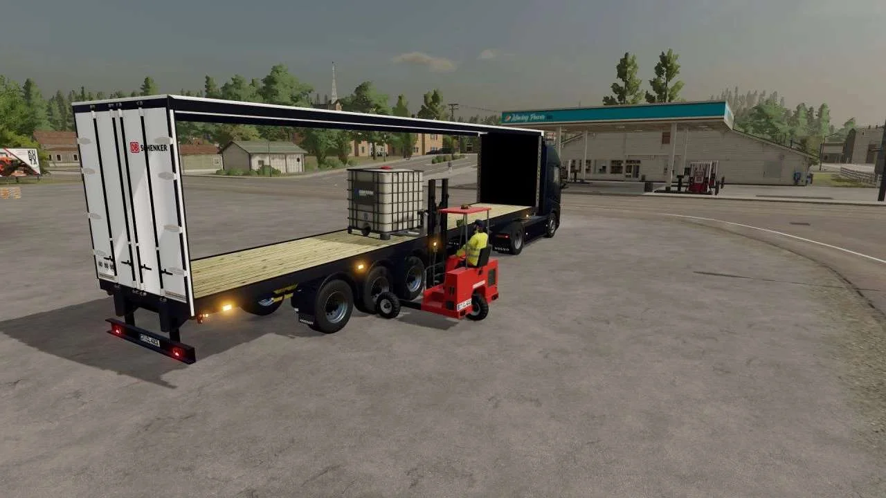 Trailer with forklift v1.0 FS22 FS22 Mod Free Download