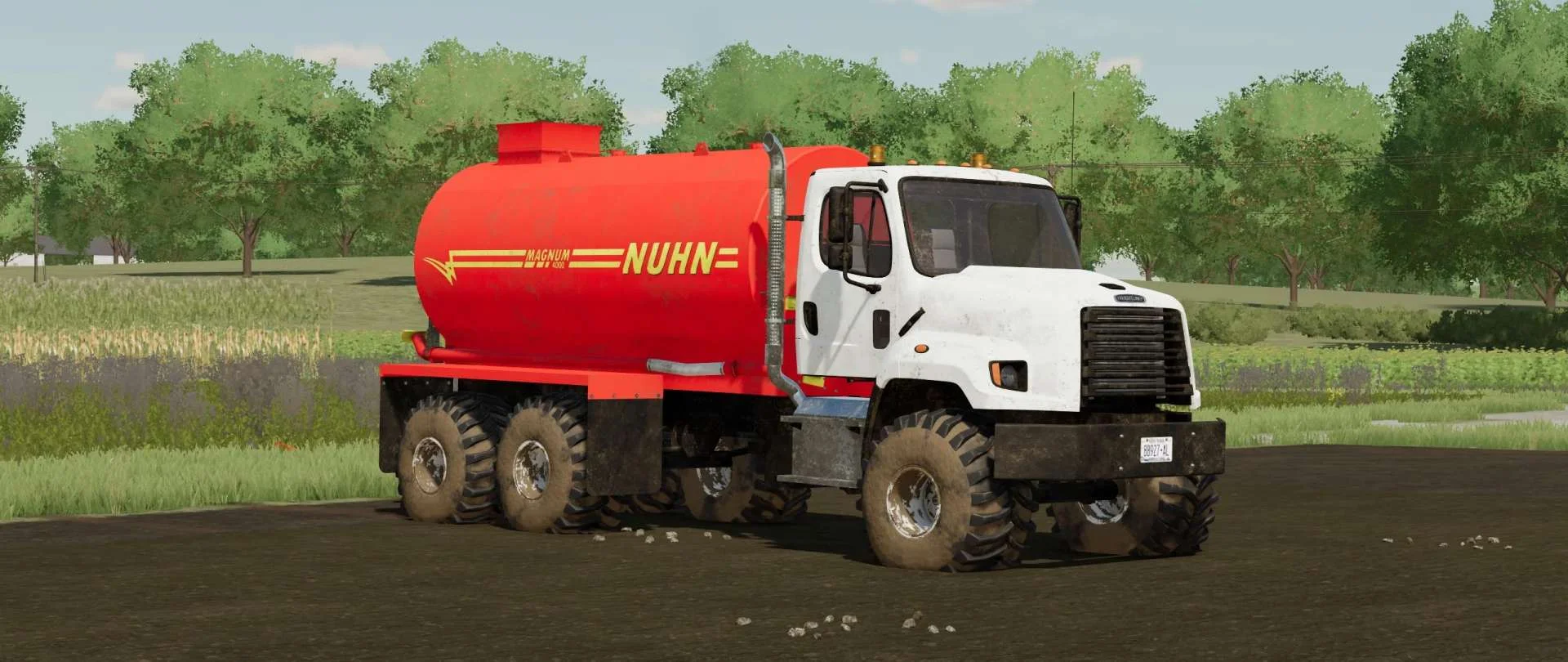 Freightliner 108SD with Nuhn Magnum 4000 Liquid Manure Spreader FS22 FS22 Mod Free Download