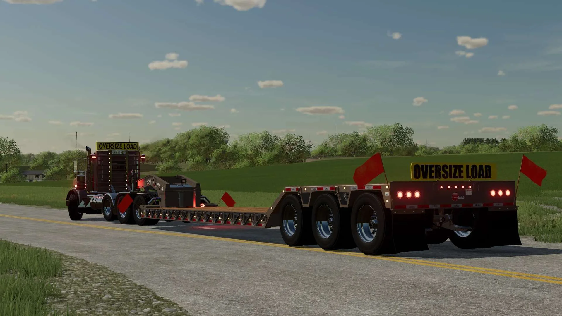 Globe 50 ton lowboy v1.0 FS22 FS22 Mod Free Download