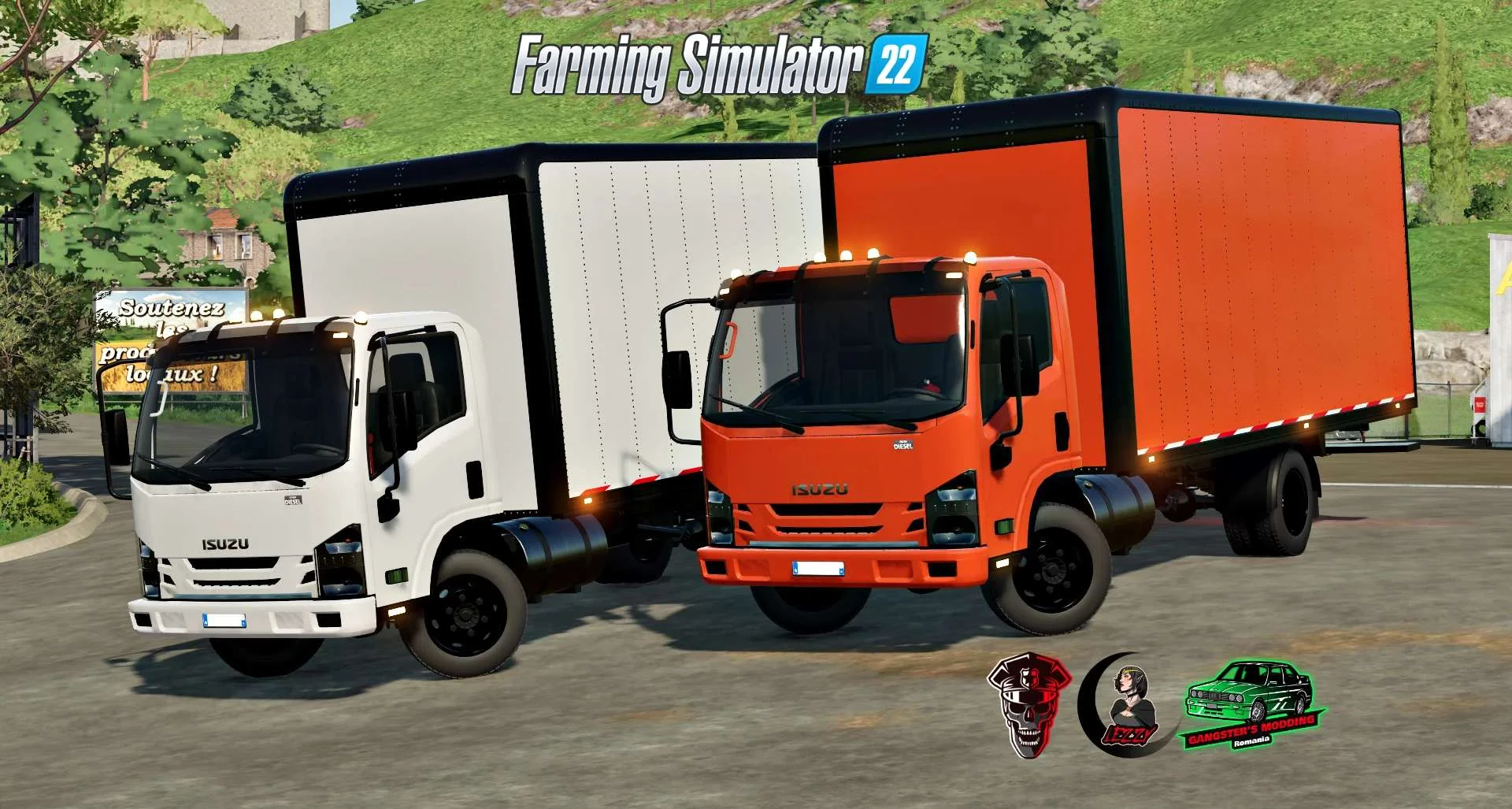 Isuzu NPR 2018 (AUTOLOAD) Pallets and Bales V1.1 FS22 FS22 Mod Free Download