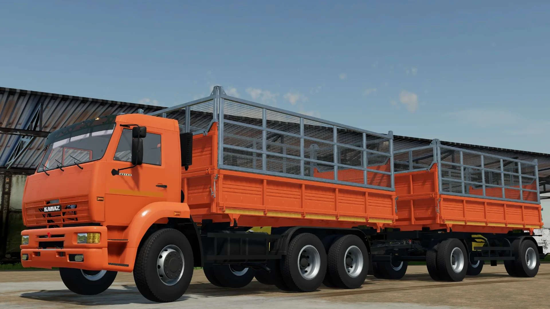 KAMAZ 45143 & NEFAZ 8560 v1.6 FS22 FS22 Mod Free Download