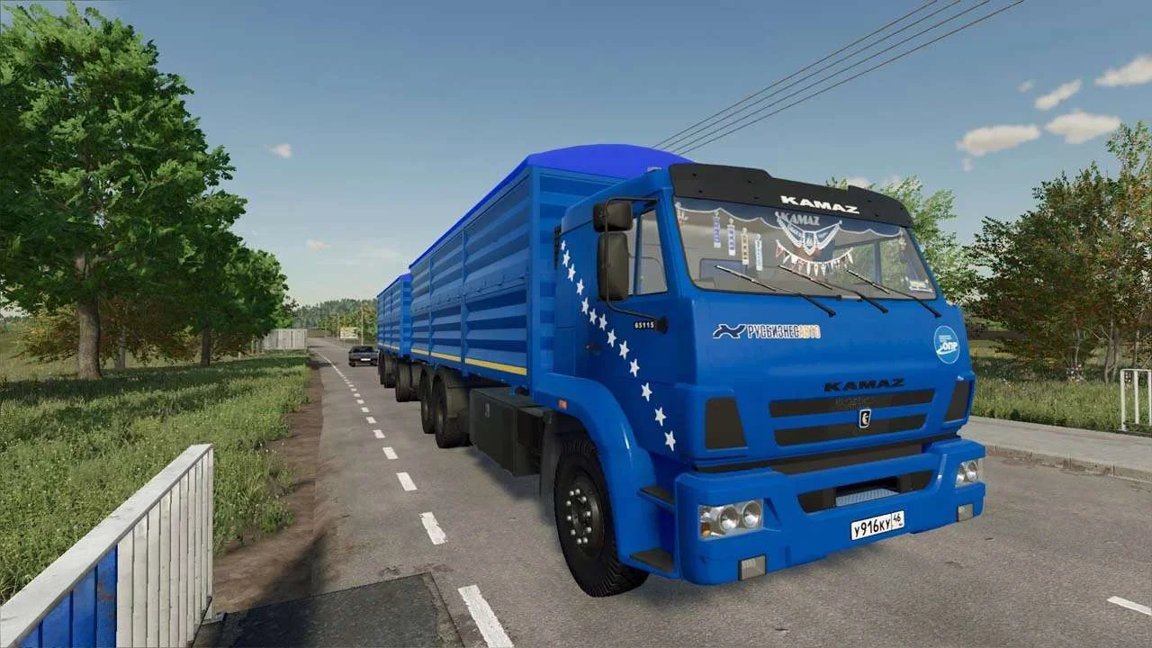 KamAZ-65117 Grain+Trailer v1.0 FS22 FS22 Mod Free Download