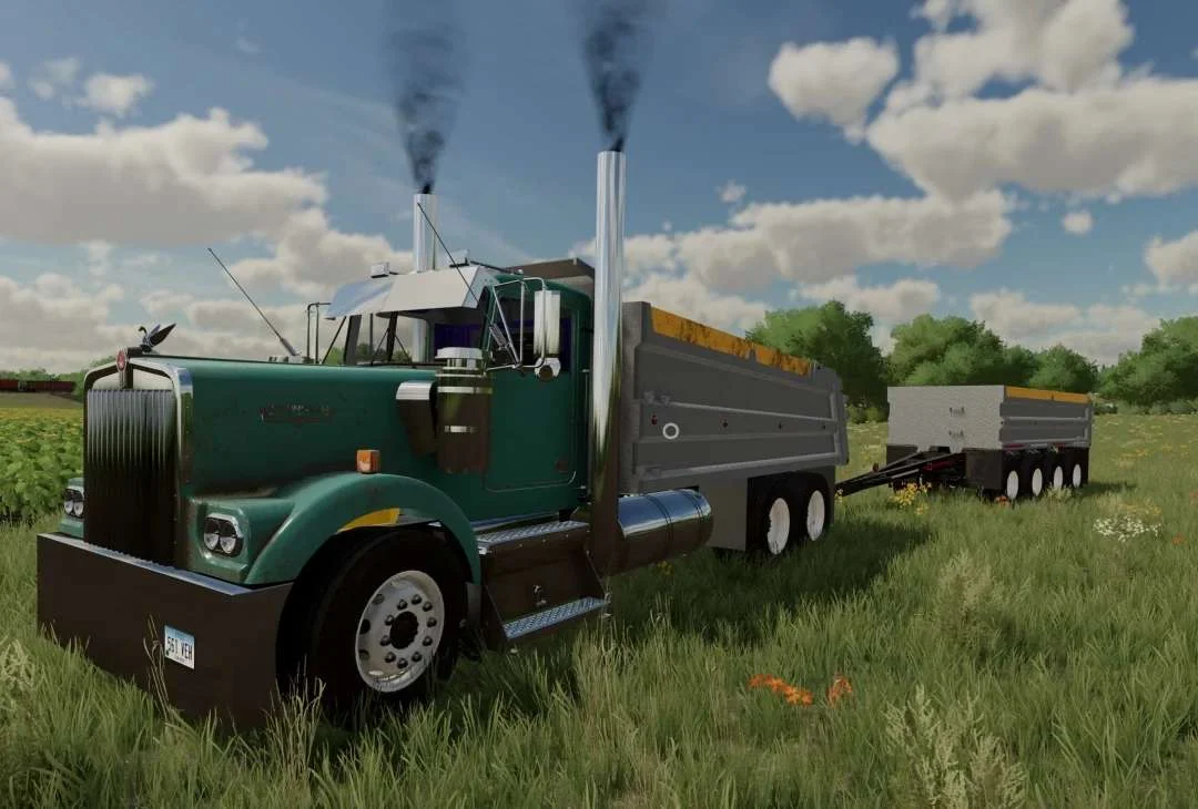 Kenworth w900 dump with puptrailer v1.0 FS22 FS22 Mod Free Download