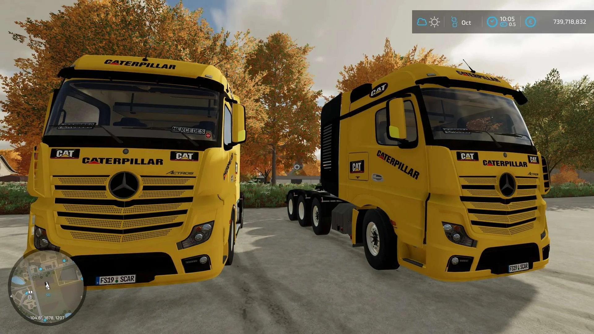 Mercedes-Benz Actros 4×4, 8×8 Caterpillar v1.0 FS22 FS22 Mod Free Download