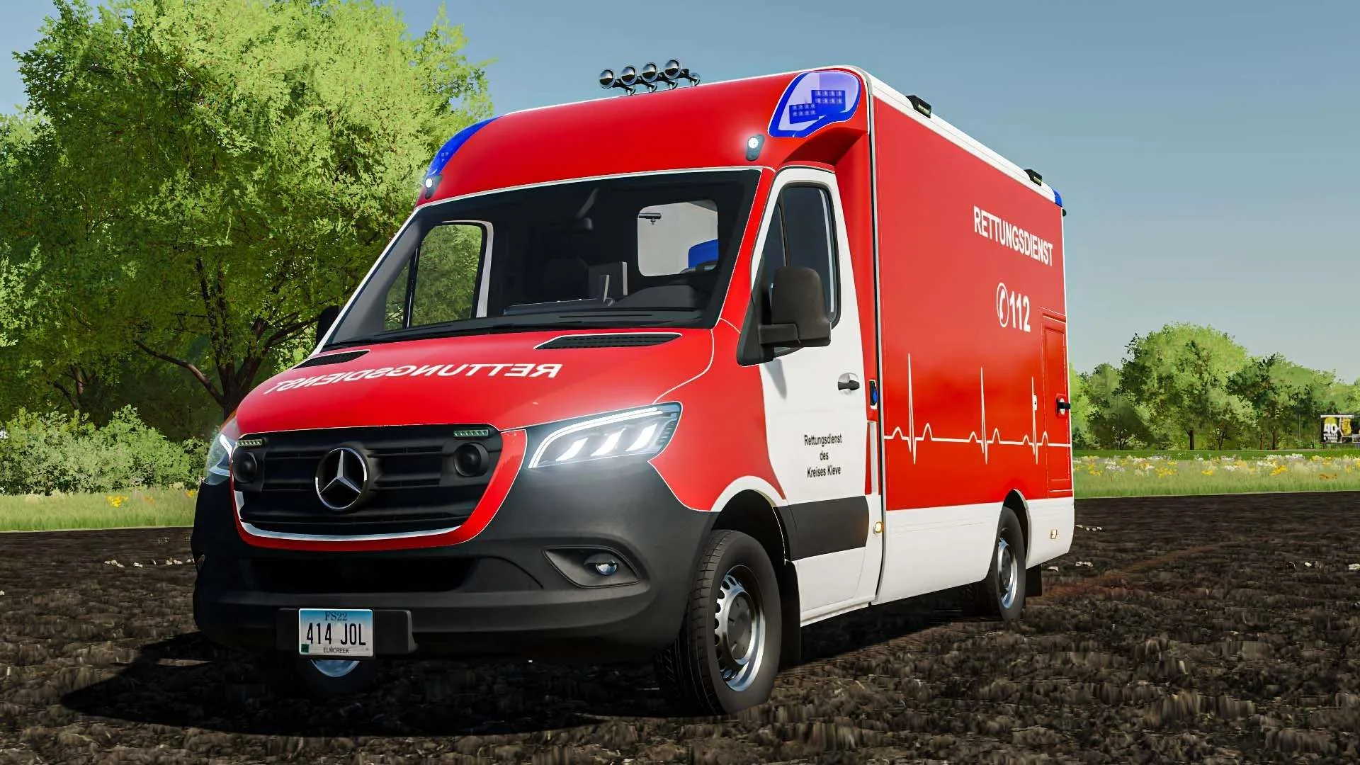 Mercedes-Benz Sprinter Strobel Ambulance v1.0 FS22 FS22 Mod Free Download