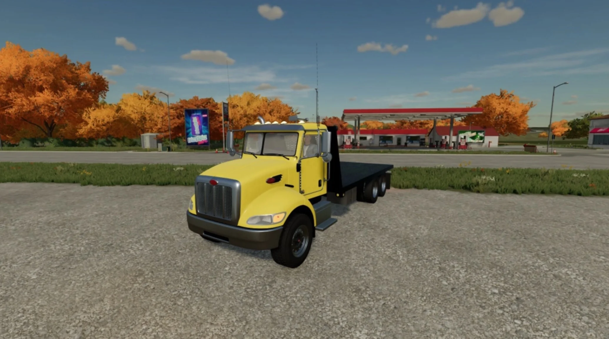 Peterbilt 340 flatbed/AR truck V1.1 FS22 FS22 Mod Free Download