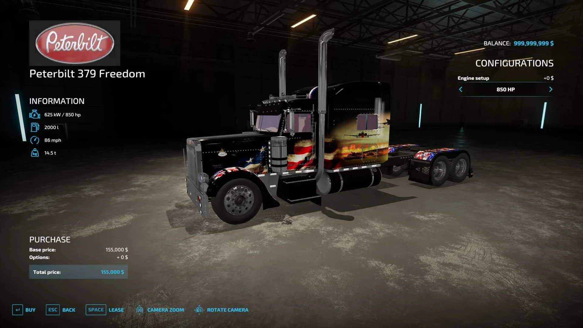 Peterbilt 379 Freedom Truck V1.0 FS22 FS22 Mod Free Download
