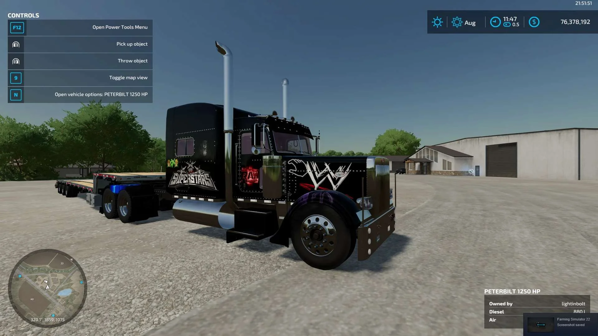 Peterbilt 379 wwe converted v1.0 FS22 FS22 Mod Free Download