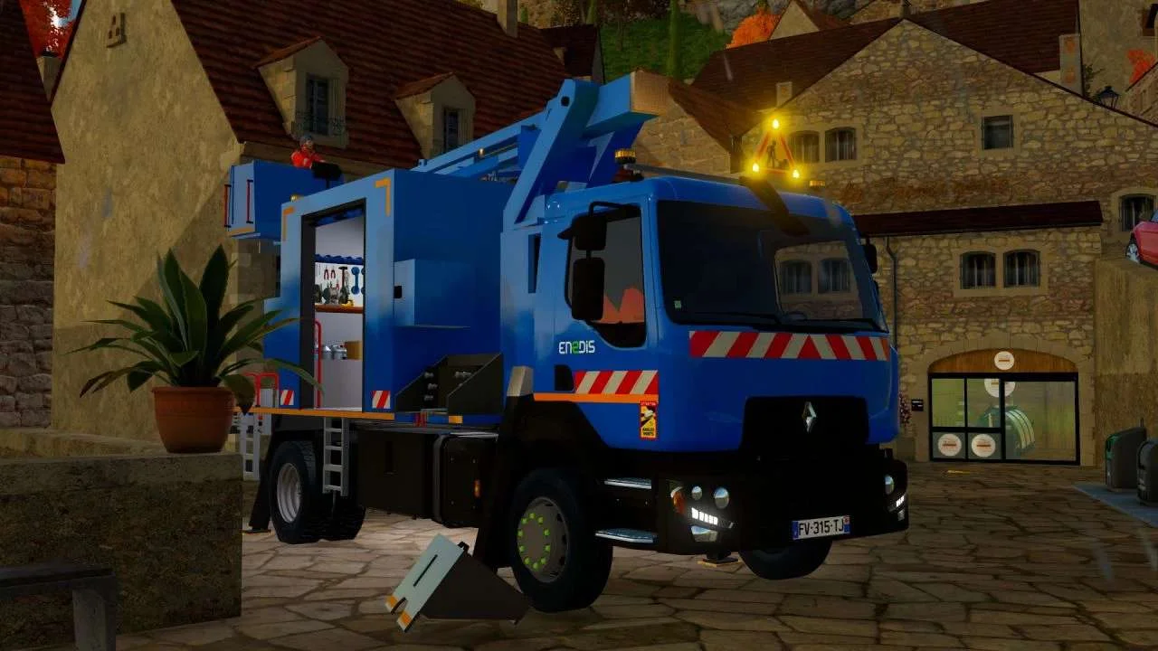 Renault D14 PEMP 15m with workshop v1.0 FS22 FS22 Mod Free Download