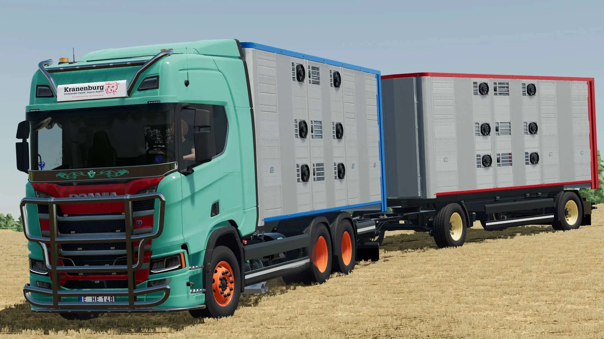 Scania R Animal Transporter Truck & Trailer v1.0 FS22 FS22 Mod Free Download