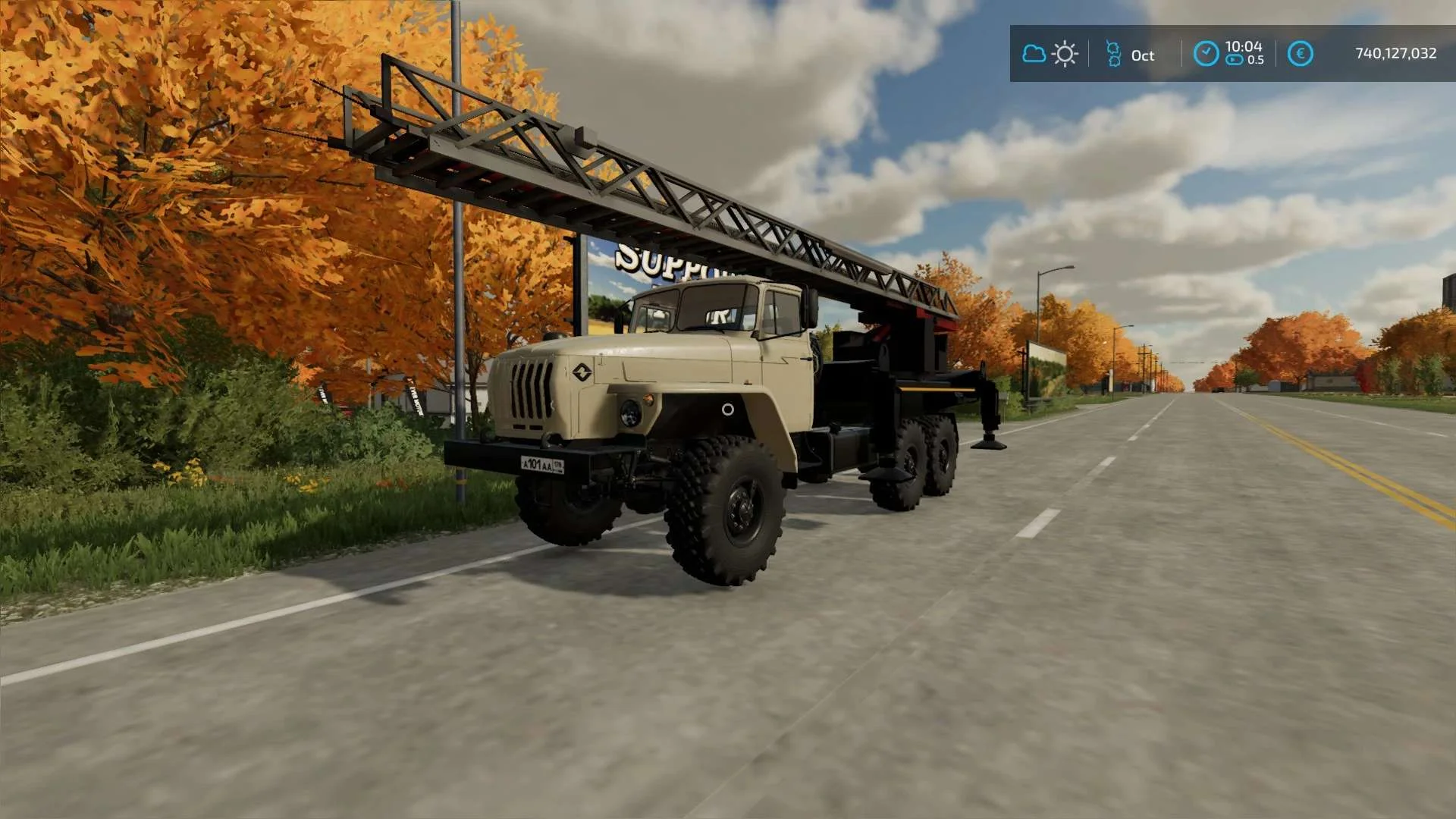 Ural 44202 avtolestnica v1.0 FS22 FS22 Mod Free Download