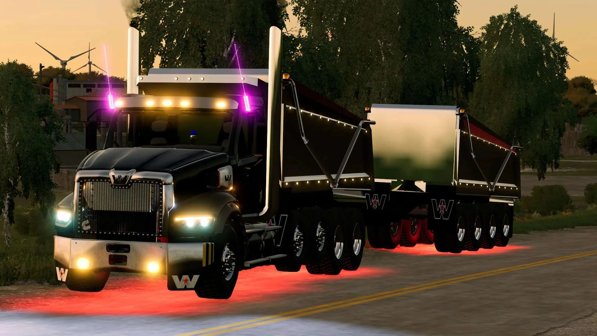 WesternStar49x dump truck with pup v1.0 FS22 FS22 Mod Free Download