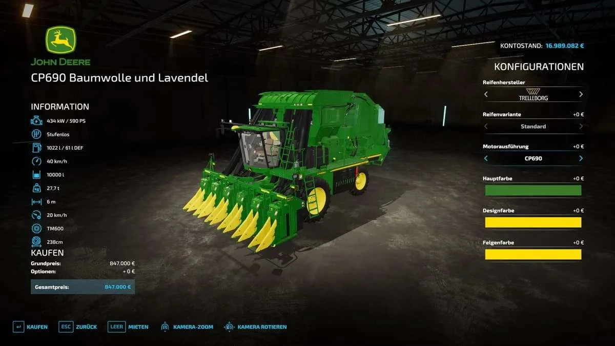 Harvester for Cotton and Lavender v1.0 FS22 FS22 Mod Free Download