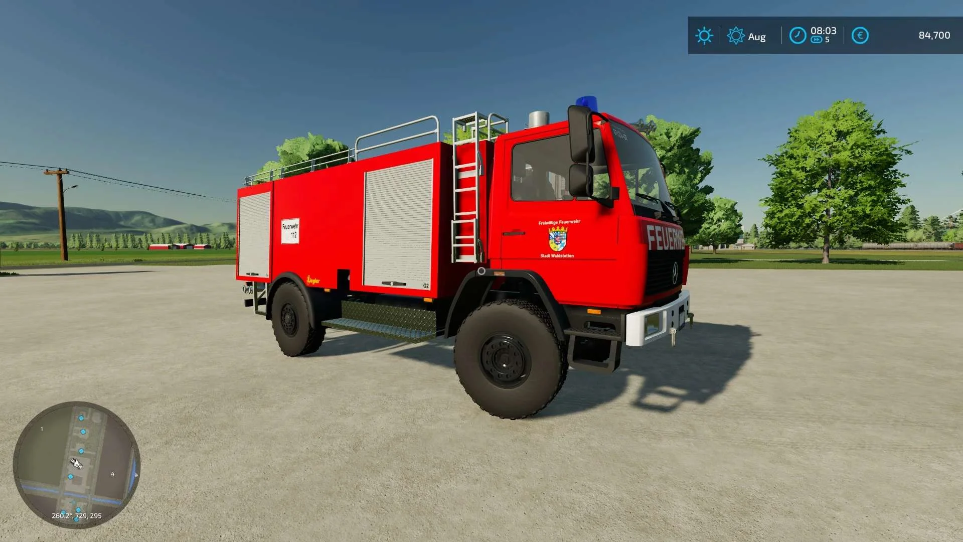 Mercedes Benz LK 1124 AFE Ziegler TLF 16/45 v1.0 FS22 FS22 Mod Free Download