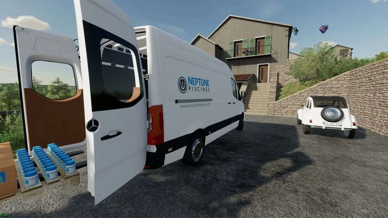 Mercedes Sprinter 2021 Neptunes Piscines v1.0 FS22 FS22 Mod Free Download
