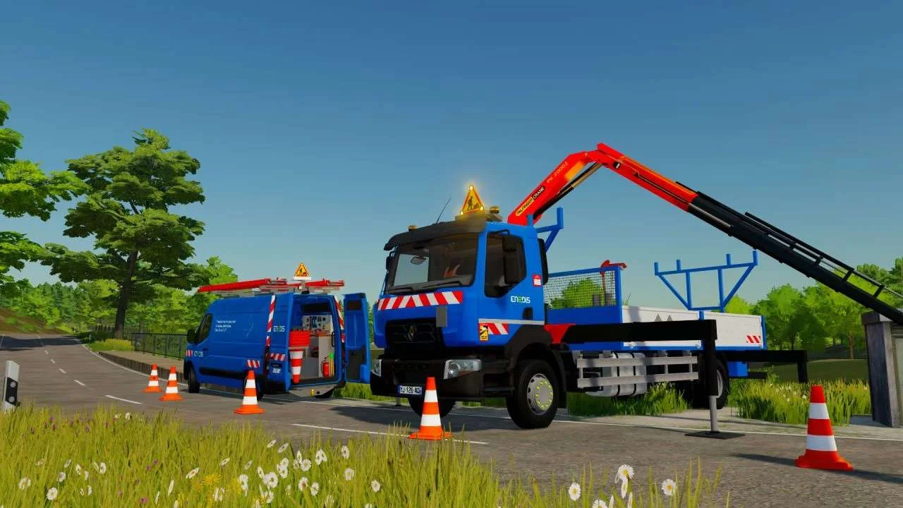 Renault D16 Crane (ENEDIS) v1.0 FS22 FS22 Mod Free Download