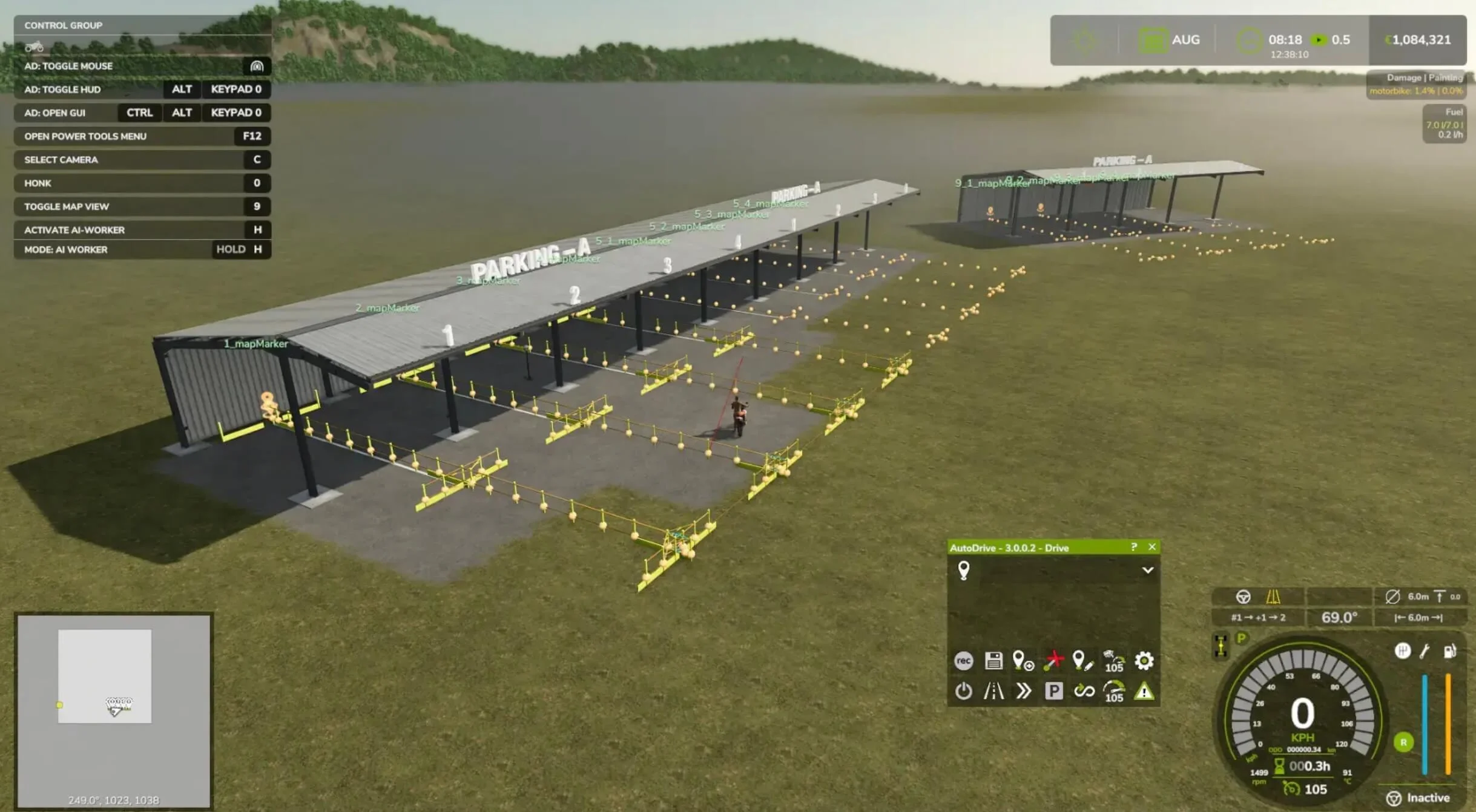 FS25 AutoDrive for Parking Sheds Pack v1.0 FS25 Mod Free Download
