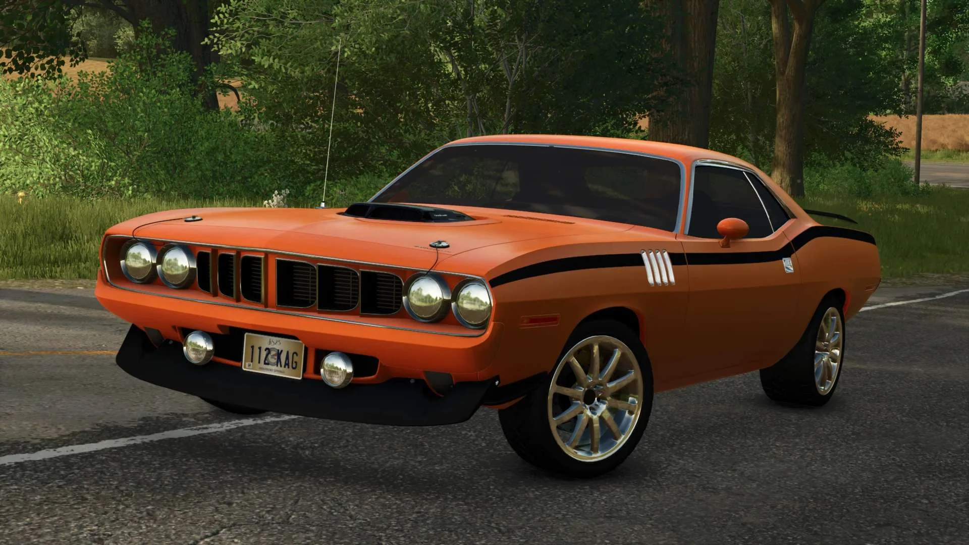 FS25 1971 Plymoth Cuda v1.0 Cars Mod FS25 Mod Free Download
