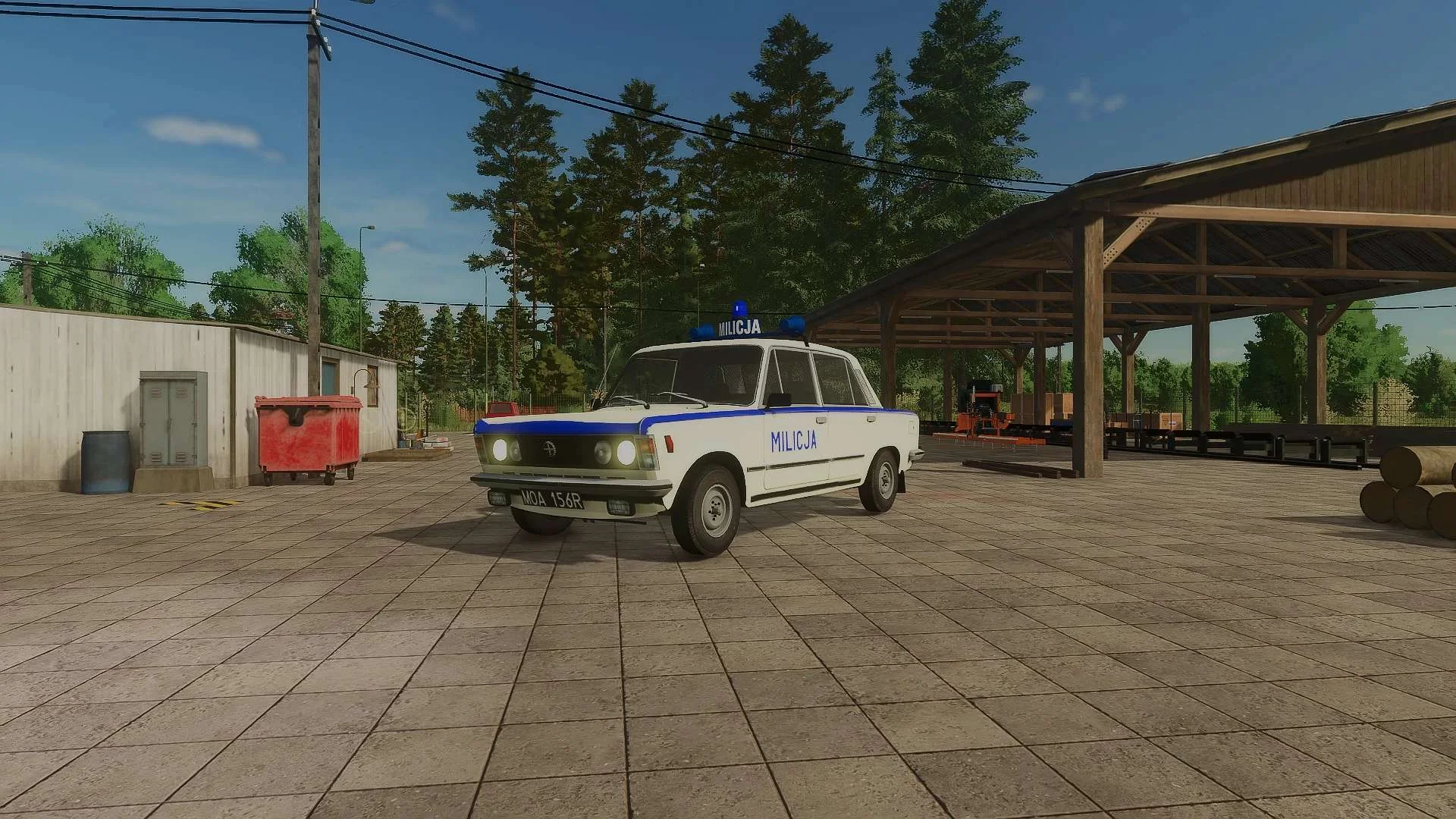 FS25 Fiat 125p FSO Milicja V1.0 Cars Mod FS25 Mod Free Download