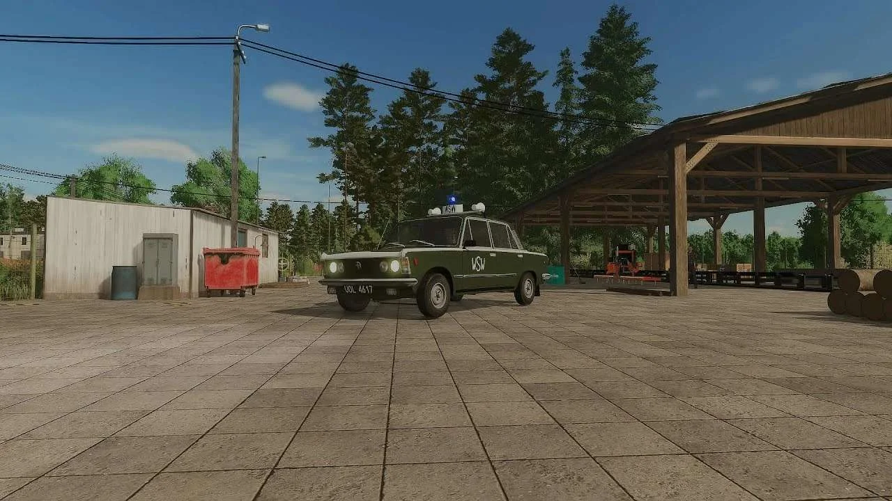 FS25 Fiat 125p FSO WSW (Wojskowa Sluzba Wewnatrzna) v1.0 Cars Mod FS25 Mod Free Download