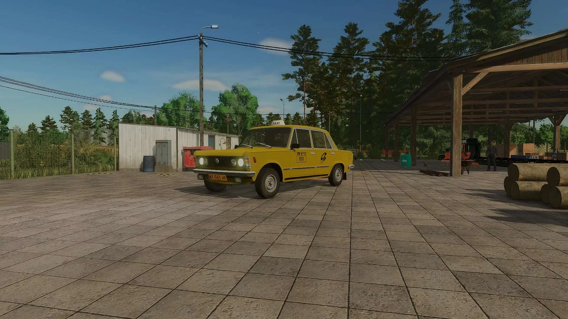 FS25 Fiat 125p TAXI zmiennicy v1.0 Cars Mod FS25 Mod Free Download