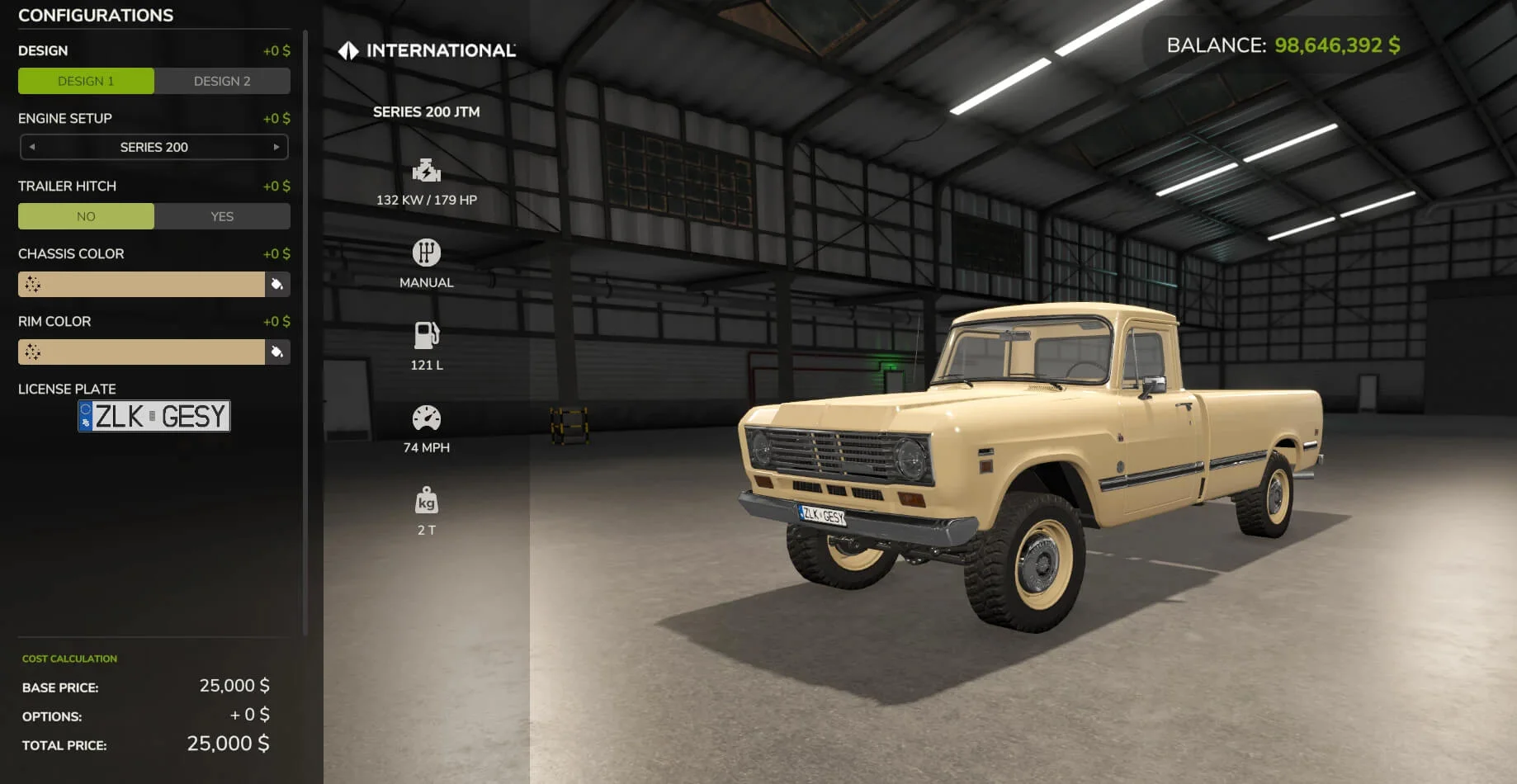 FS25 International Series 200 JTM v1.0 Cars Mod FS25 Mod Free Download
