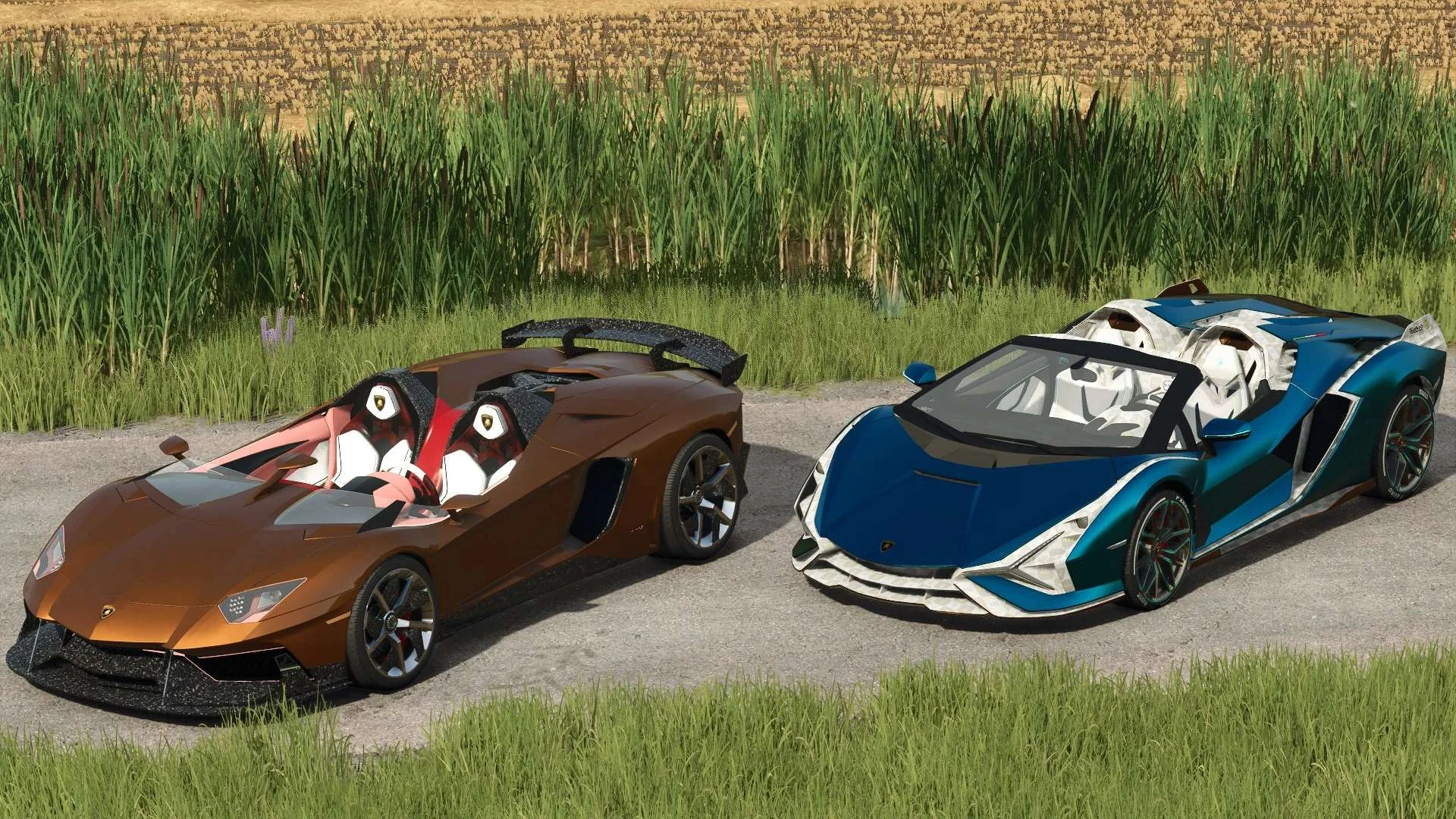FS25 Lamborghini Aventador J Roadster & Sian Roadster v1.0 Cars Mod FS25 Mod Free Download