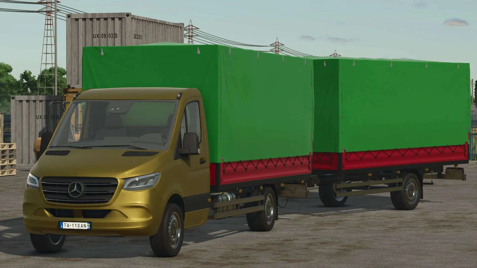 FS25 Mercedes Benz Sprinter W910 & Trailer v1.0 Cars Mod FS25 Mod Free Download