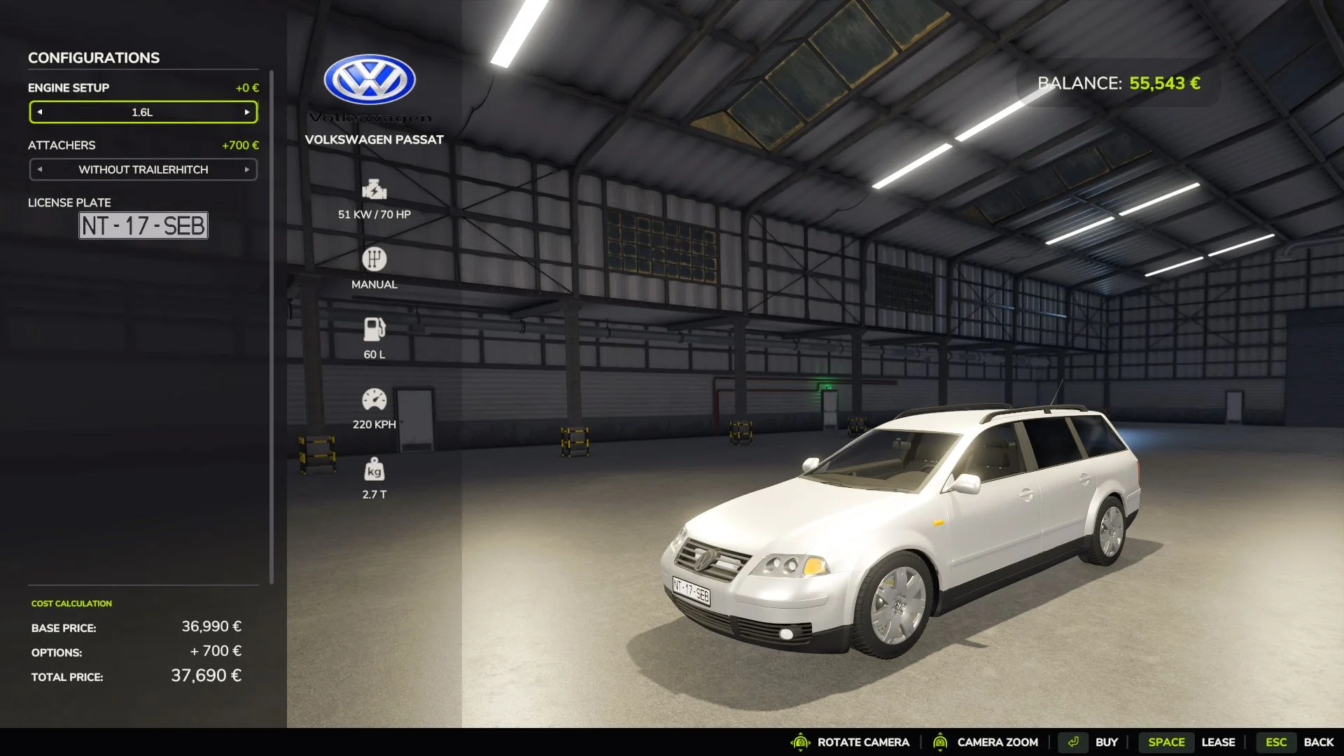 FS25 Volkswagen Passat v1.0 Cars Mod FS25 Mod Free Download