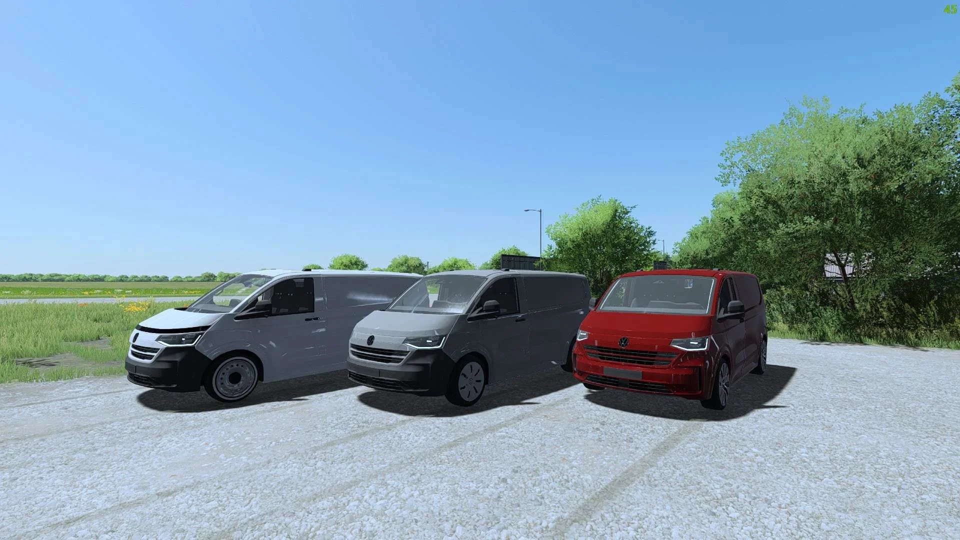 FS25 Volkswagen Transporter T7 V1.0 Cars Mod FS25 Mod Free Download