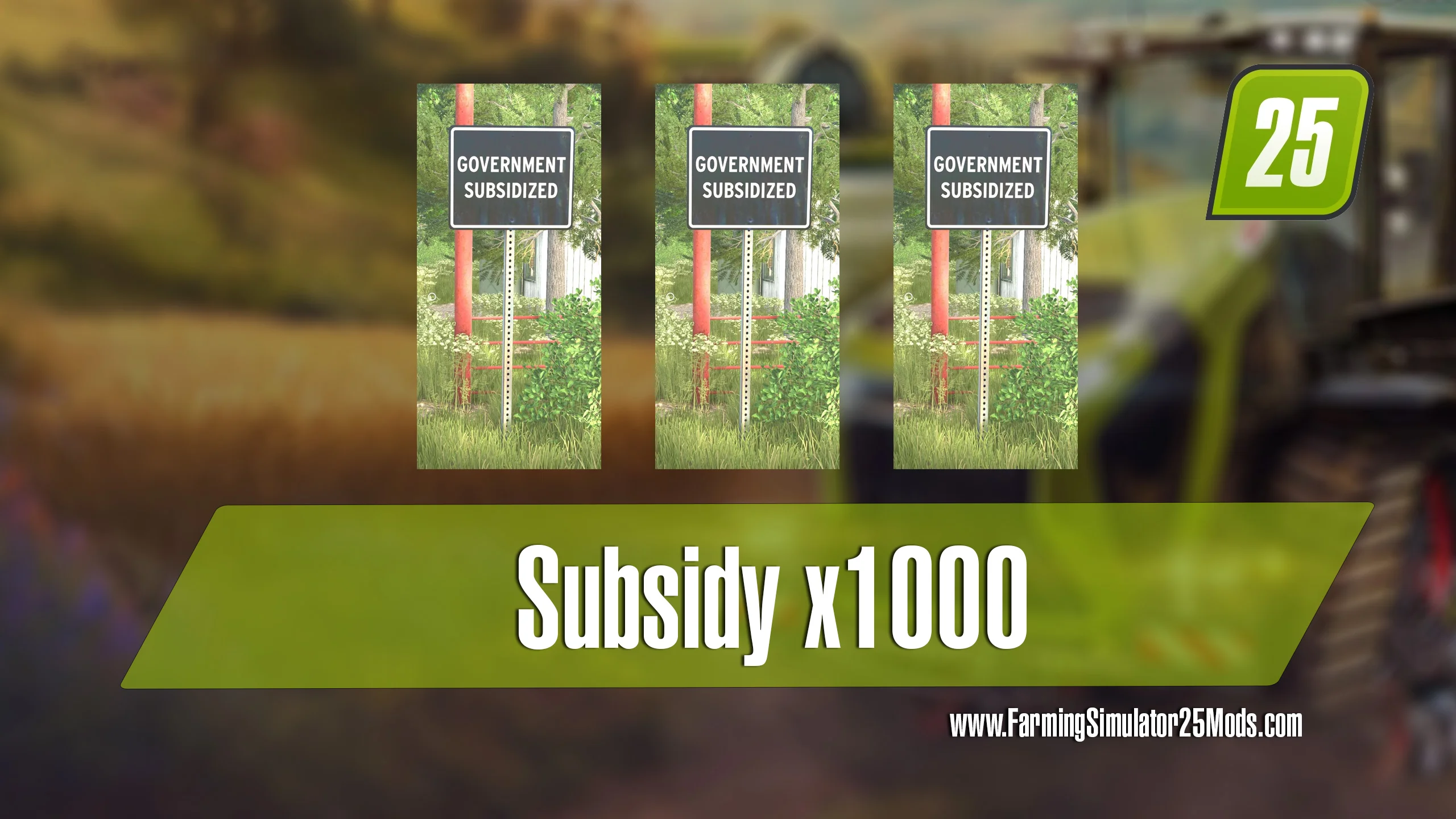 FS25 Subsidy x1000 V1.0 Cheats Mod FS25 Mod Free Download