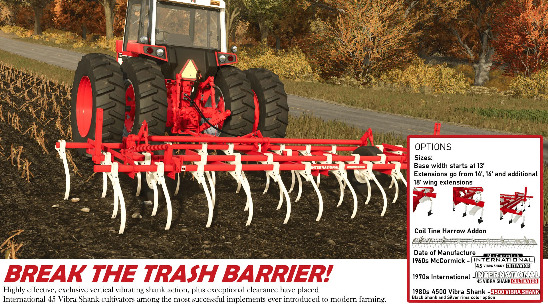 FS25 International 45 Vibra shank cultivator v1.0 Cultivators Mod FS25 Mod Free Download