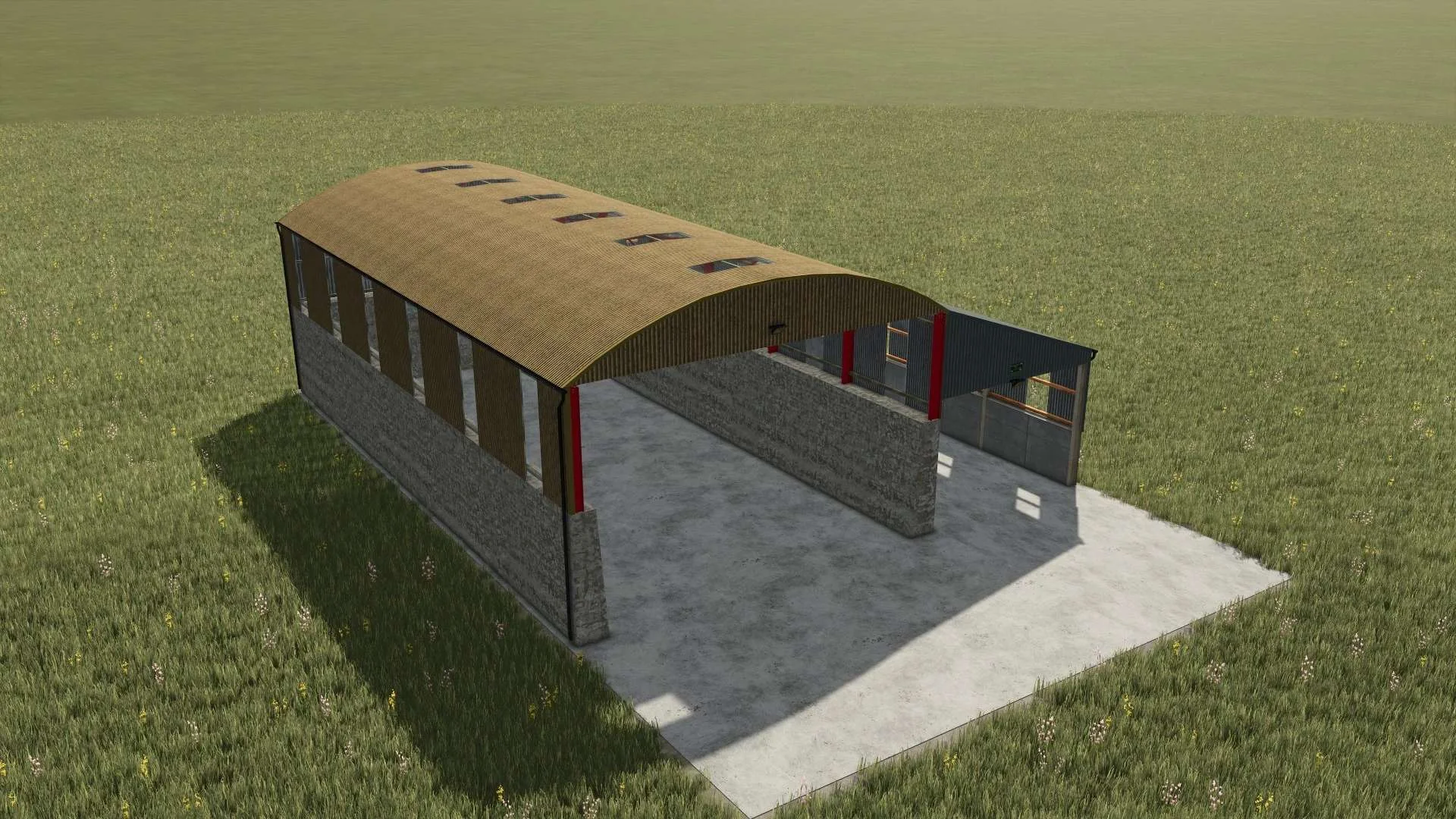 FS25 12m X 24.5m Dutch Barn Shed Pack v1.0 Objects Mod FS25 Mod Free Download