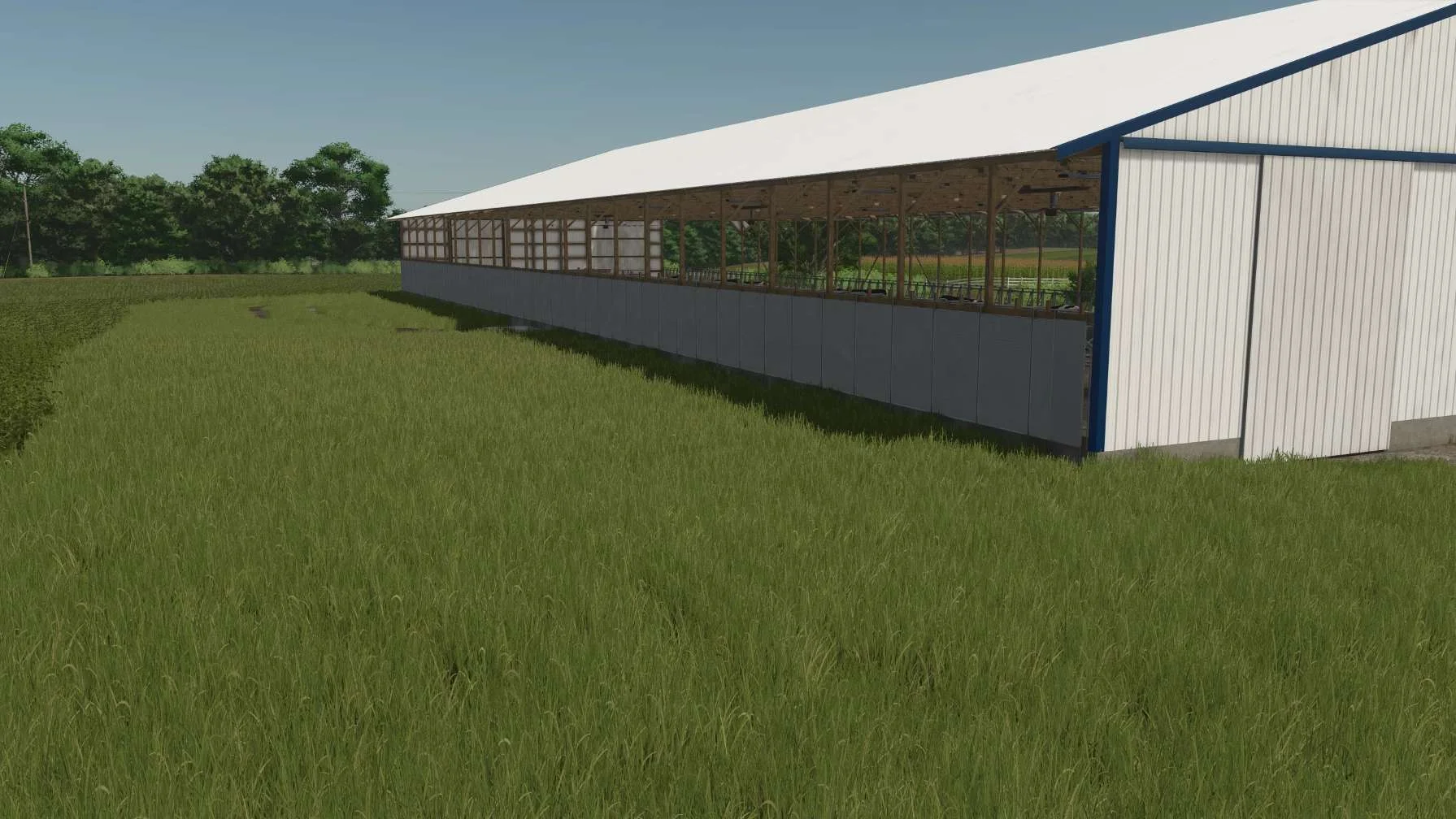 FS25 80x190ft Freestall Barn v1.0 Objects Mod FS25 Mod Free Download