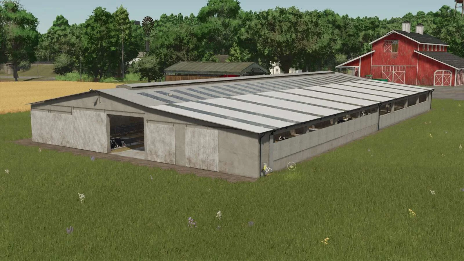 FS25 Big Renovated Cow Barn v1.0 Objects Mod FS25 Mod Free Download