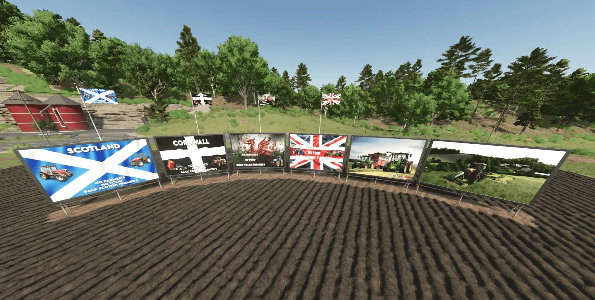 FS25 Billboards Flag pack v1.0 Objects Mod FS25 Mod Free Download
