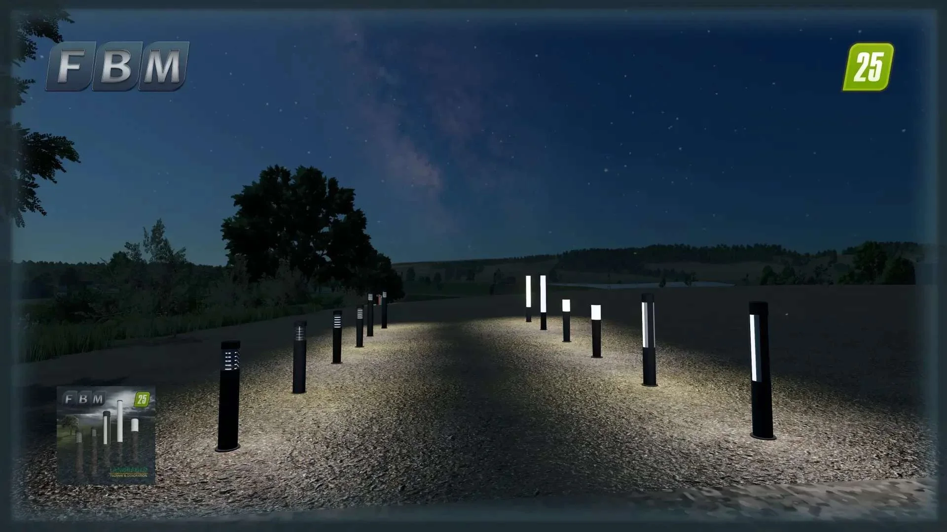 FS25 Bollard Lights v1.0 Objects Mod FS25 Mod Free Download