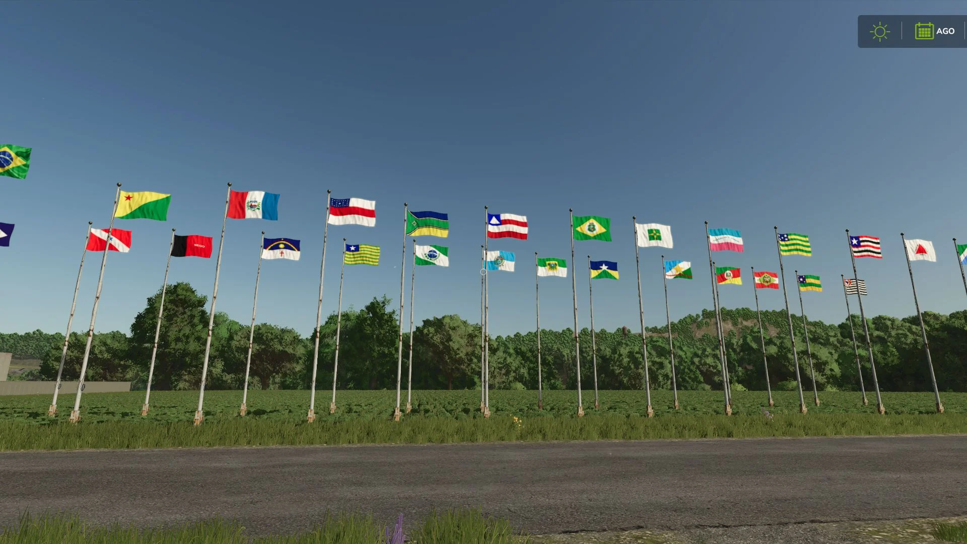 FS25 Brazilian Flags v1.0 Objects Mod FS25 Mod Free Download