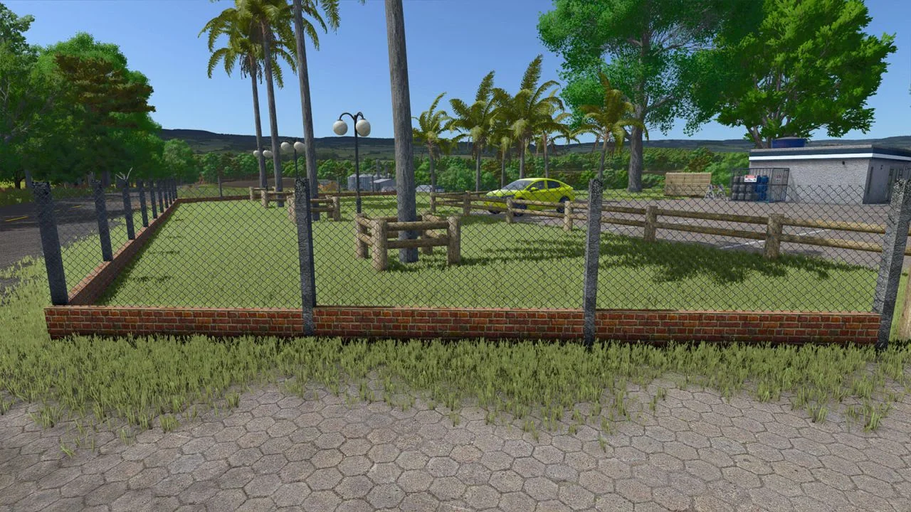FS25 Brick Fence With Wire Mesh V1.0 Objects Mod FS25 Mod Free Download