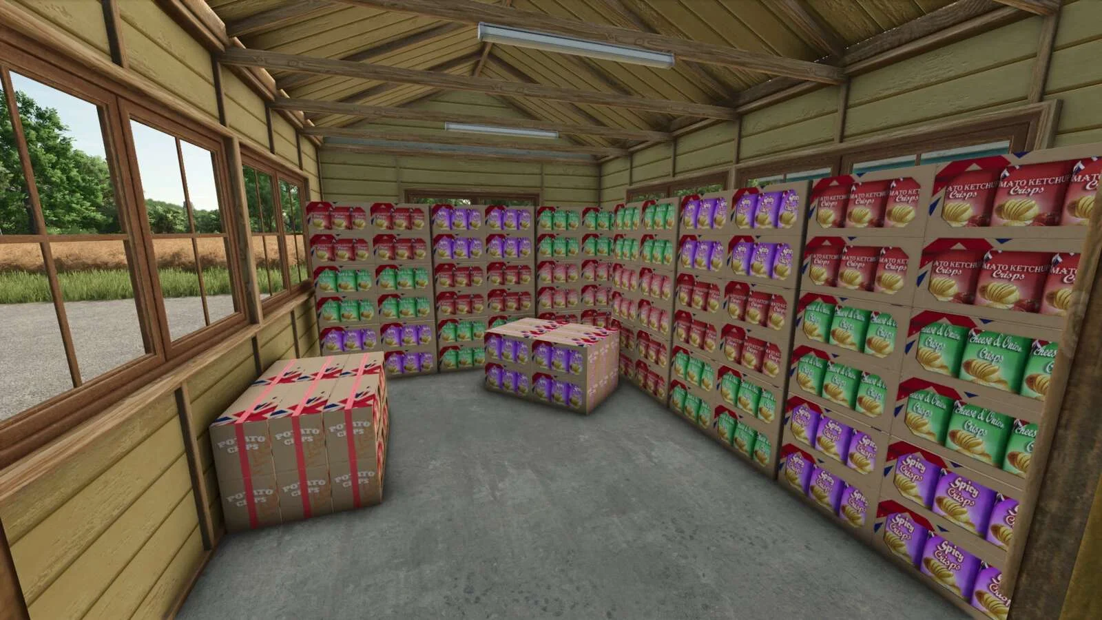 FS25 British And Canadian Potato / Corn Chip Processing Plant v1.0 Objects Mod FS25 Mod Free Download