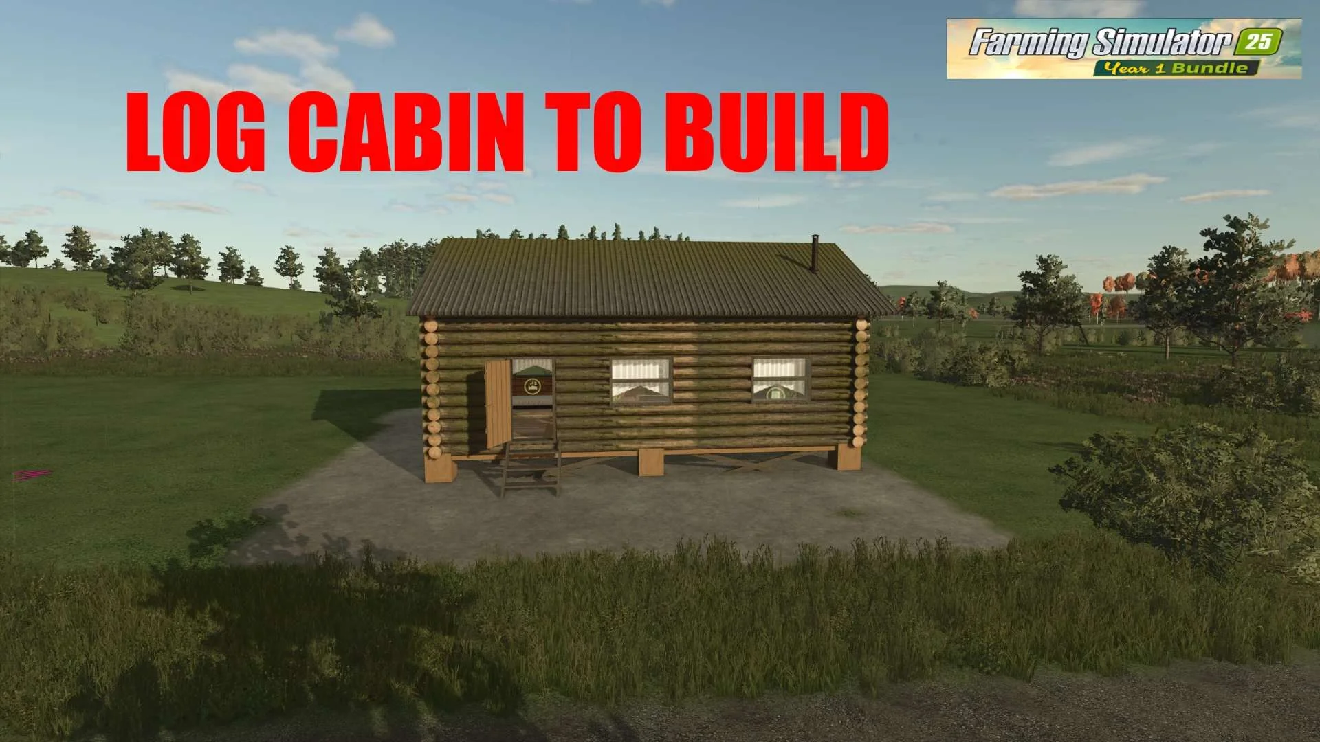 FS25 CABIN LOG TO BUILD v1.0 Objects Mod FS25 Mod Free Download