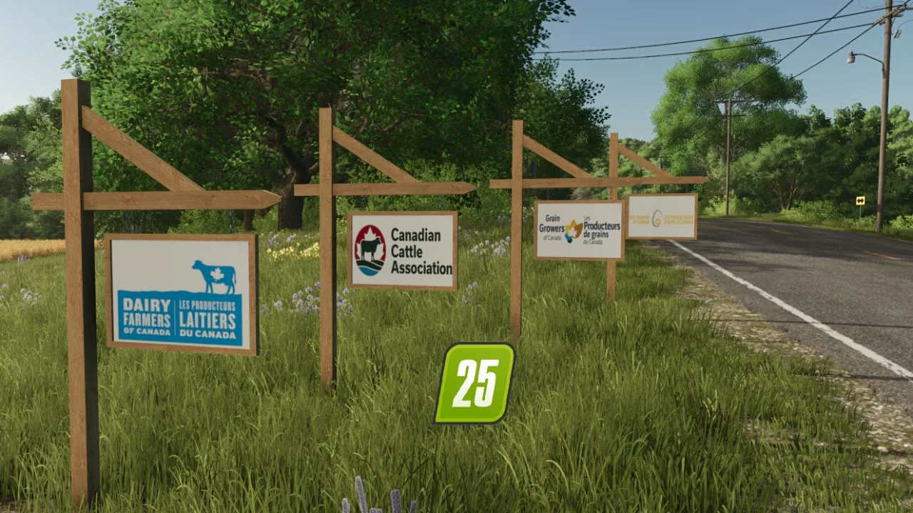 FS25 Canadian Sign Pack V1.0 Objects Mod FS25 Mod Free Download