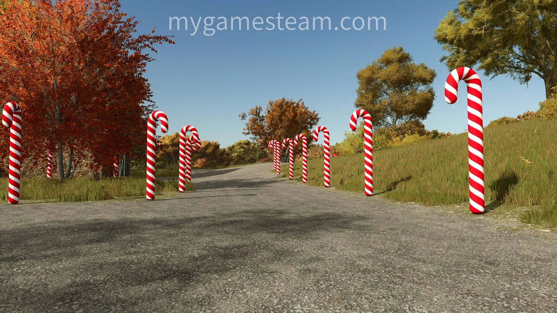 FS25 Christmas Candy Cane v1.0 Objects Mod FS25 Mod Free Download