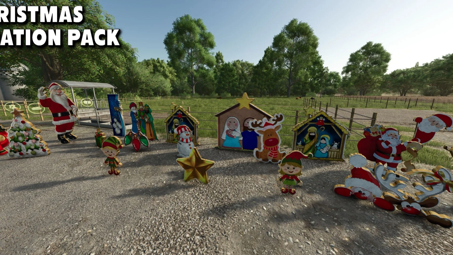 FS25 Christmas Decorations Pack v1.0 Objects Mod FS25 Mod Free Download
