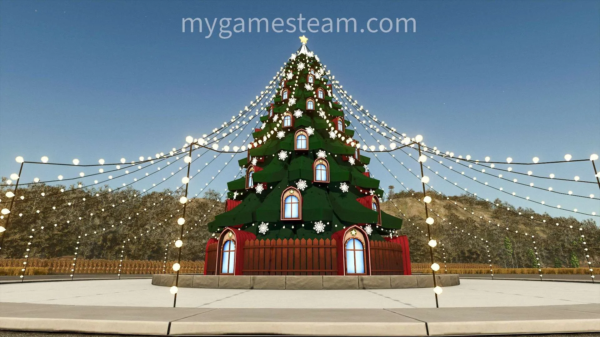FS25 Christmas Tree Village v1.0 Objects Mod FS25 Mod Free Download