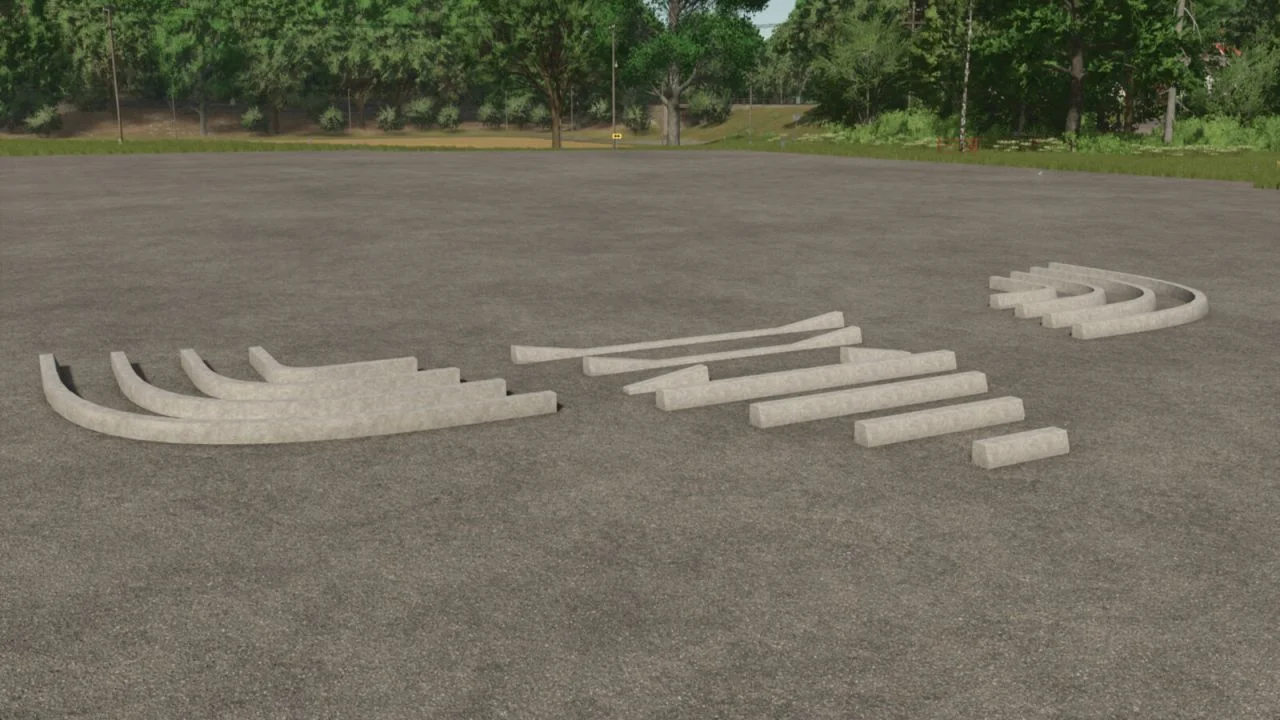FS25 Concrete Curbs Pack V1.1 Objects Mod FS25 Mod Free Download