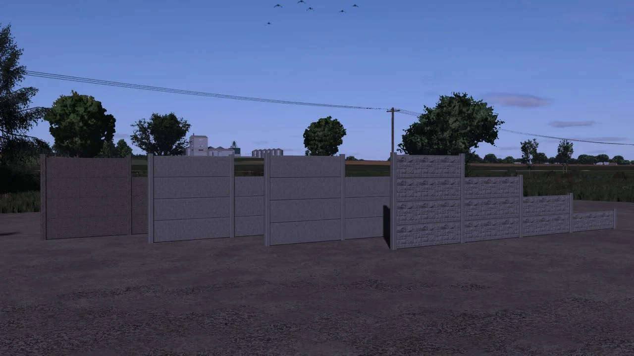FS25 Concrete Fence Pack V1.1 Objects Mod FS25 Mod Free Download