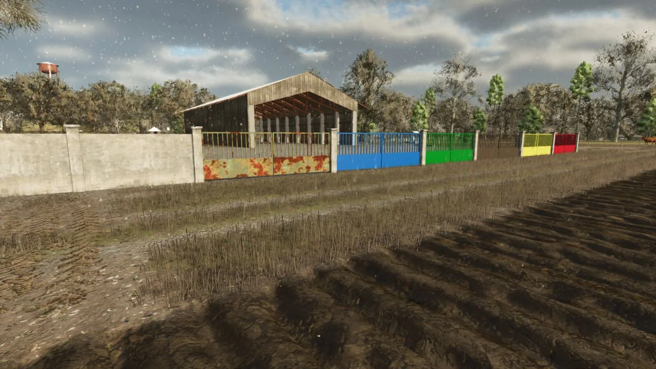 FS25 Concrete Fences V1.0 Objects Mod FS25 Mod Free Download