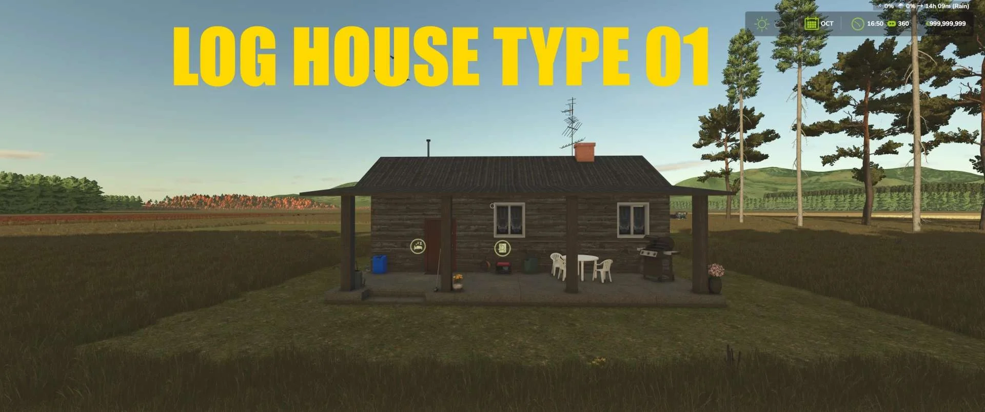 FS25 CONSTRUCTABLE LOG HOUSE v1.0 Objects Mod FS25 Mod Free Download