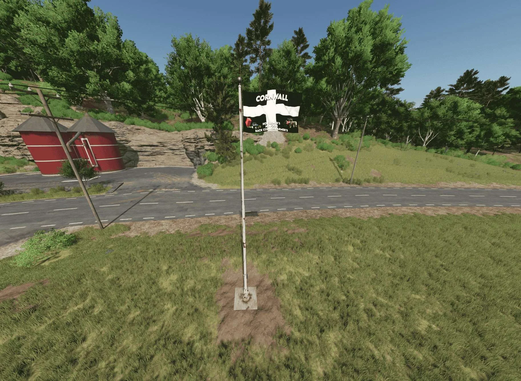 FS25 Cornwall Flag pole v1.0 Objects Mod FS25 Mod Free Download